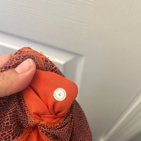 ! Lululemon Wunder Train High Rise Tight Crackle Glaze Vintage Orange Lark… - Picture 5 of 6
